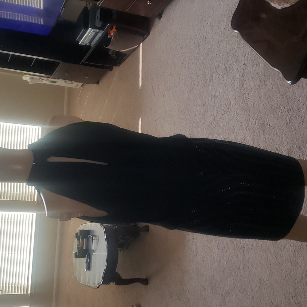 Cache 2 beaded mockneck & skirt flowy upper keyhole back - Picture 5 of 11
